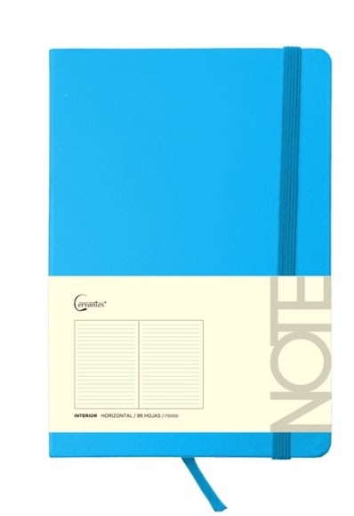 Cuaderno Tapa Dura C/Elastico A5 Marca Cervantes Color Azul1