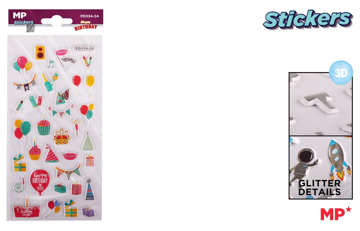 Pegatinas Stickers Relieve Cumpleaños1