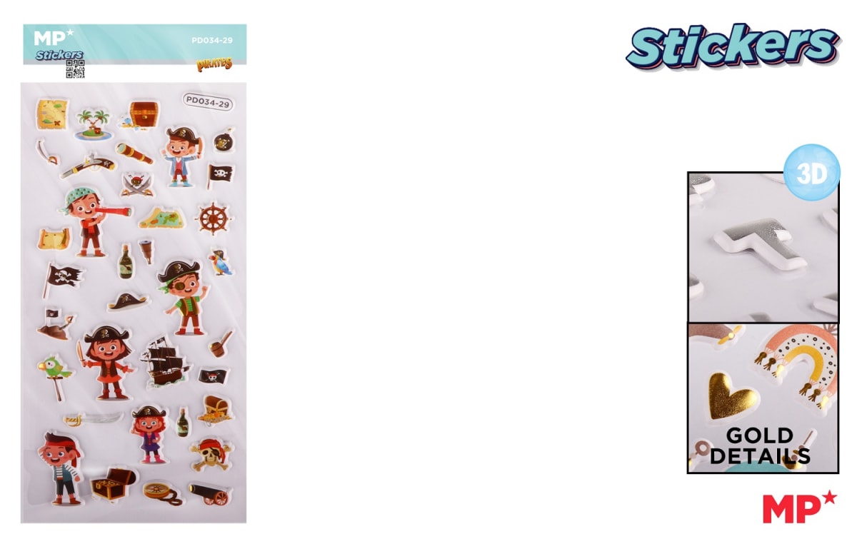 Pegatinas Stickers Relieve Piratas Variado1