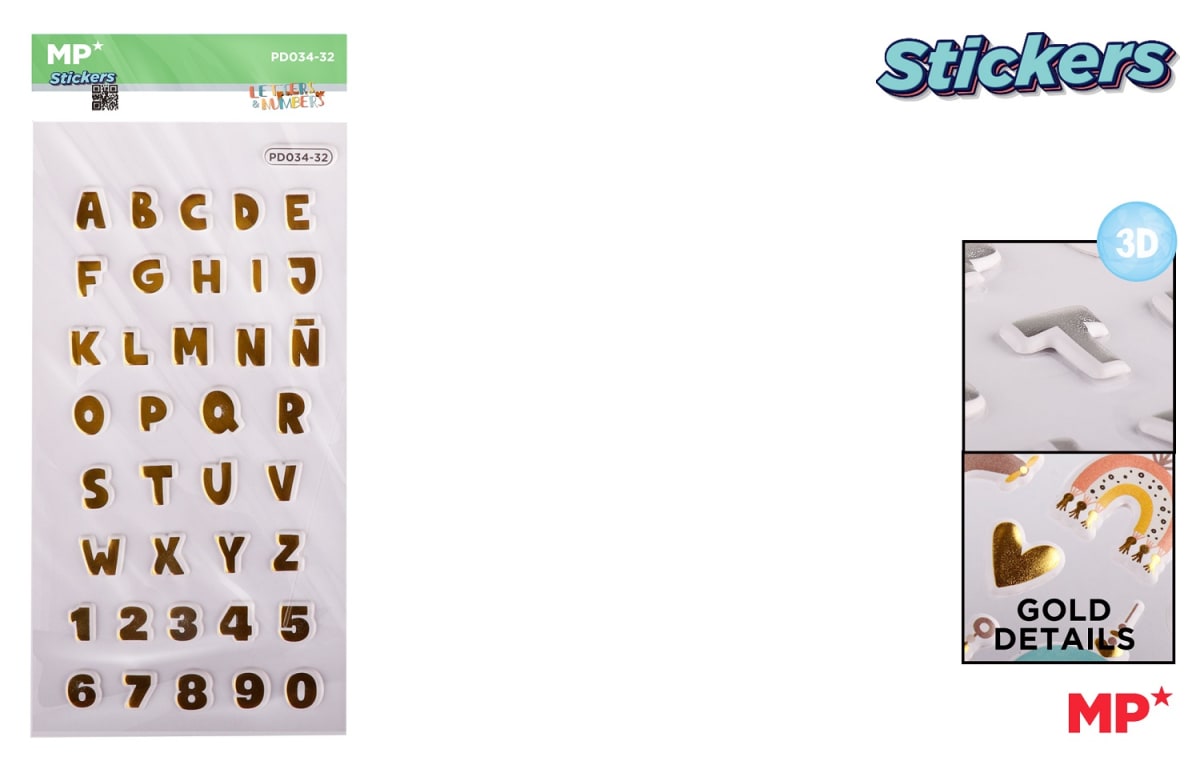 Pegatinas Stickers Relieve Abecedario Y Números1