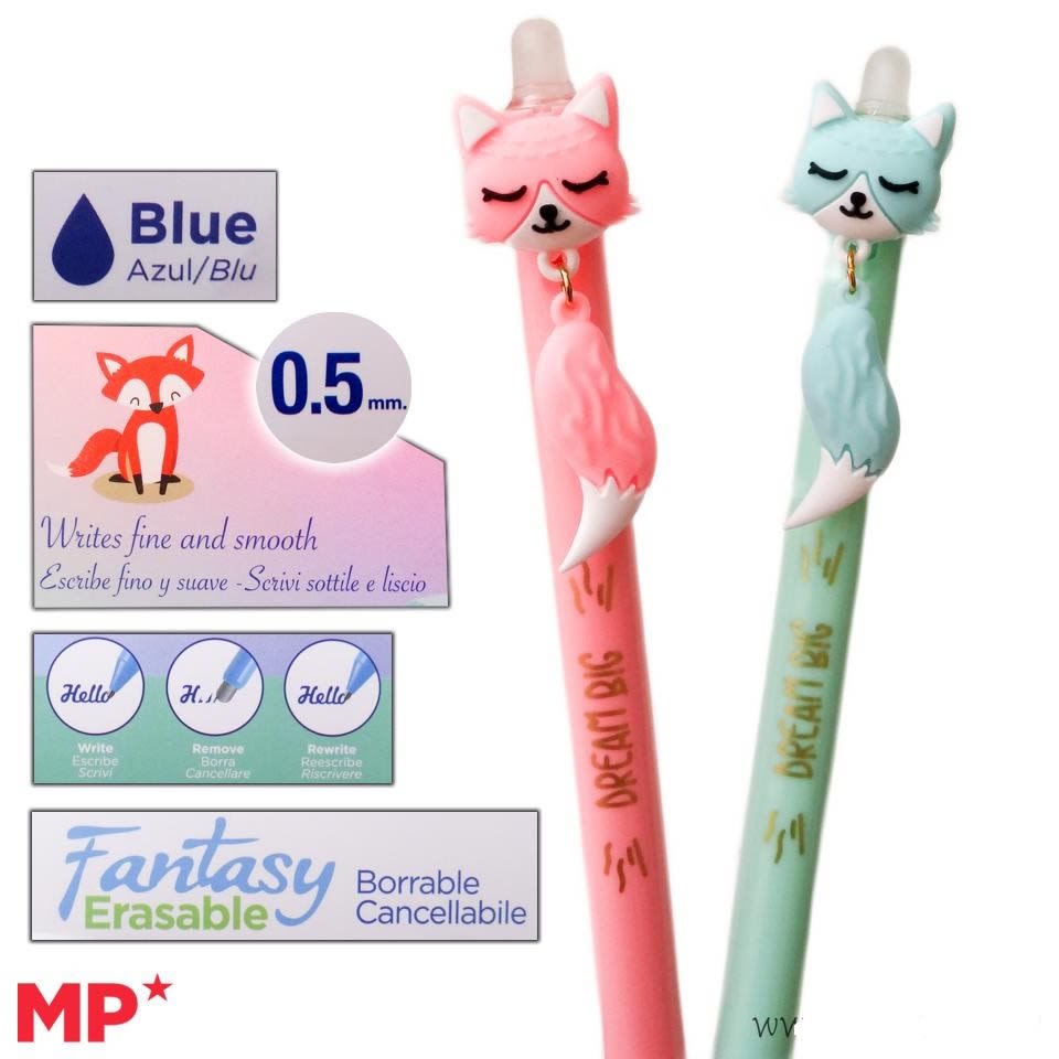 Bolígrafos borrables diseño ZORROS KAWAII1