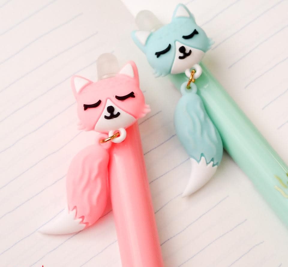 Bolígrafos borrables diseño ZORROS KAWAII2