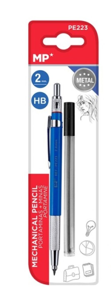 Portamina Metal Marca Madrid Papel 2.0mm + Recambio Minas HB 1