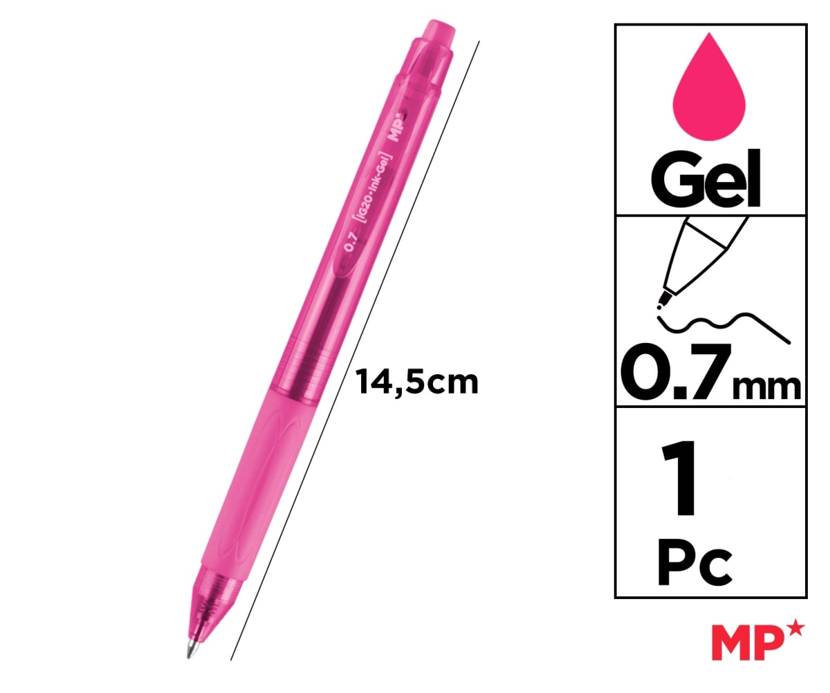 Bolígrafo Retráctil Tinta Gel Punta 0.7mm Madrid Papel  Rosado1