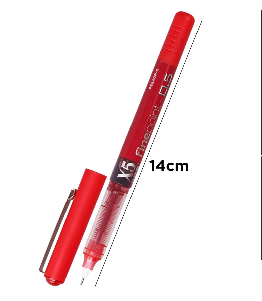 Boligrafo C/Tapa Tinta Liquida Punta 0.5mm Color Rojo (MP)1