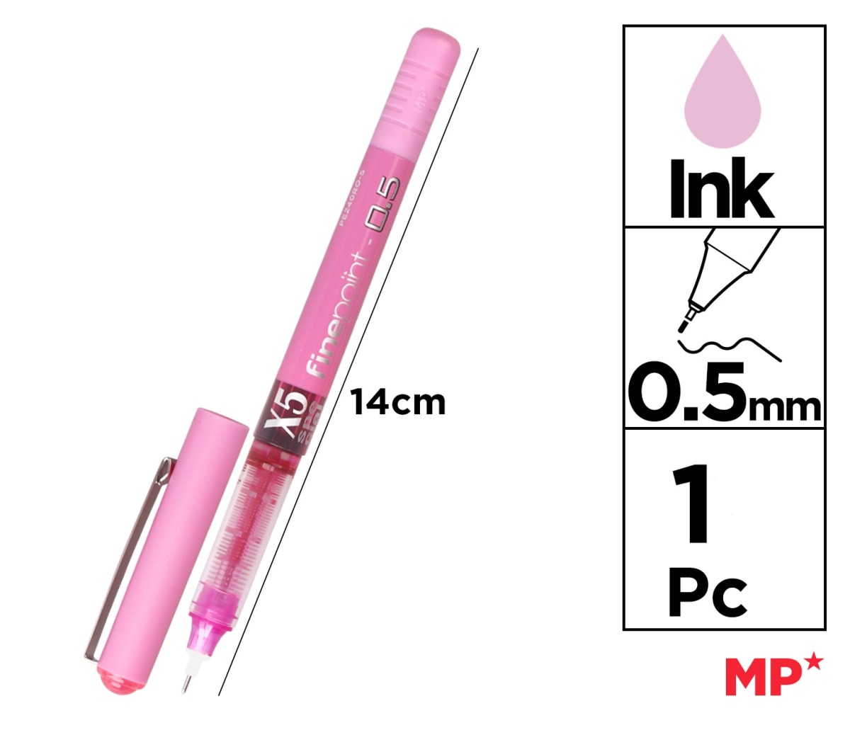 BoligrafoTinta Liquida Punta 0.5mm Madrid Papel Color Rosado1