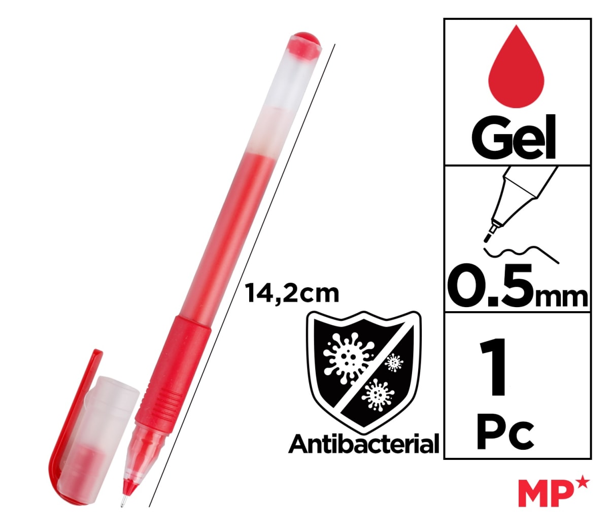 Bolígrafo Tinta Gel Punta 0.5 Mm Rojo1