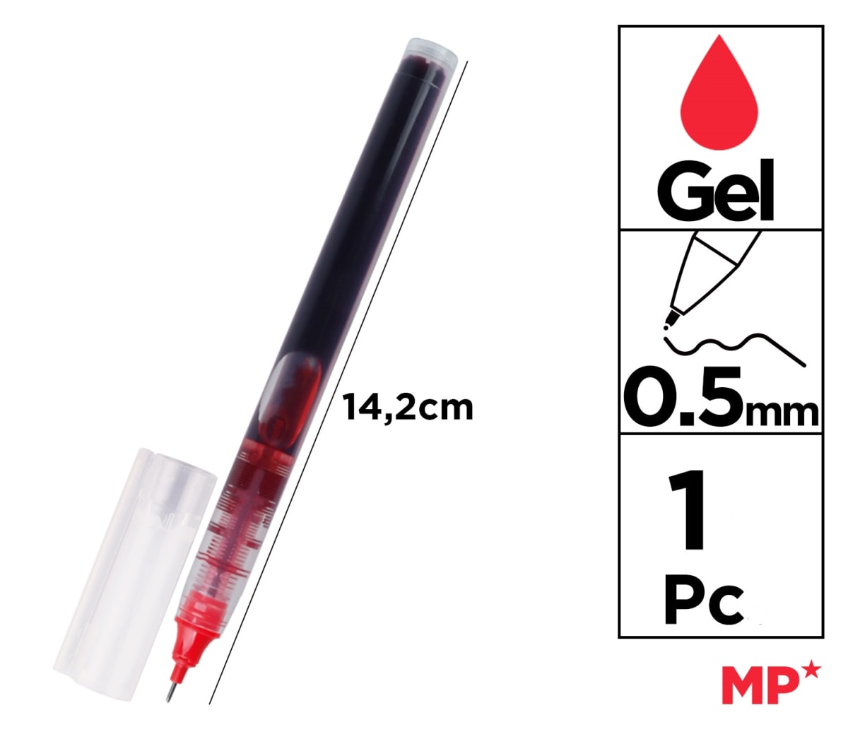 Bolígrafo Tinta Líquida Punta Aguja 0.5 Mm Rojo1