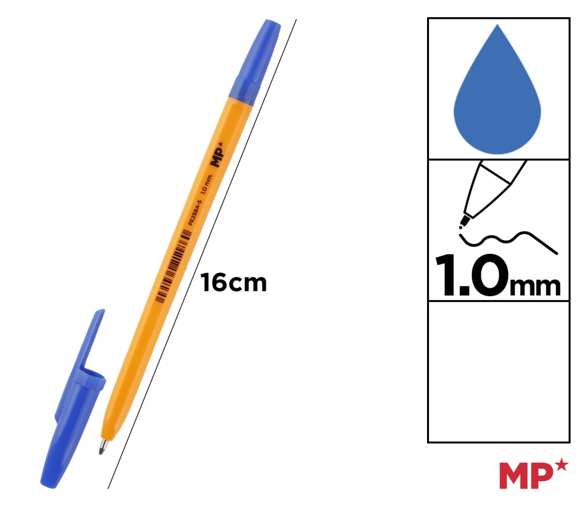 Bolígrafos Azul Soft Punta 1.0 mm (MP)1