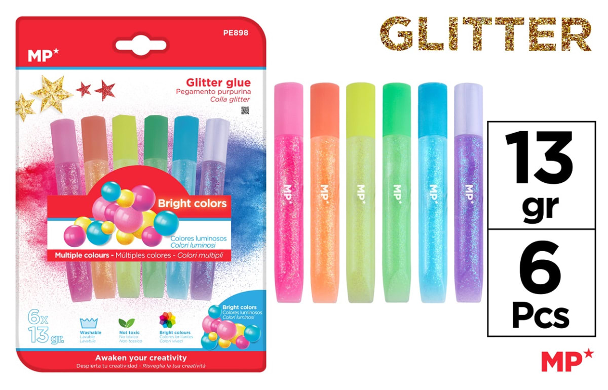 Pegamento De Claros Con Glitter Larga Duracion 6Uds X 13Grdo1