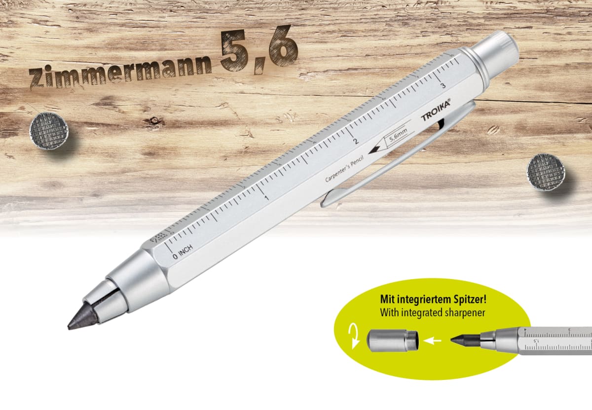 Lápiz de carpintero Troika 5,6 mm  Plateado2