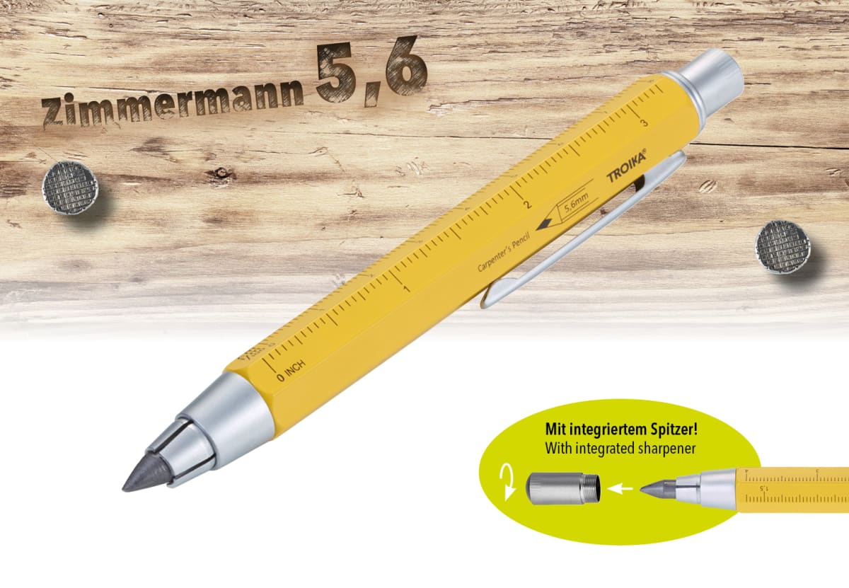 Lápiz de carpintero Troika 5,6 mm  Amarillo2