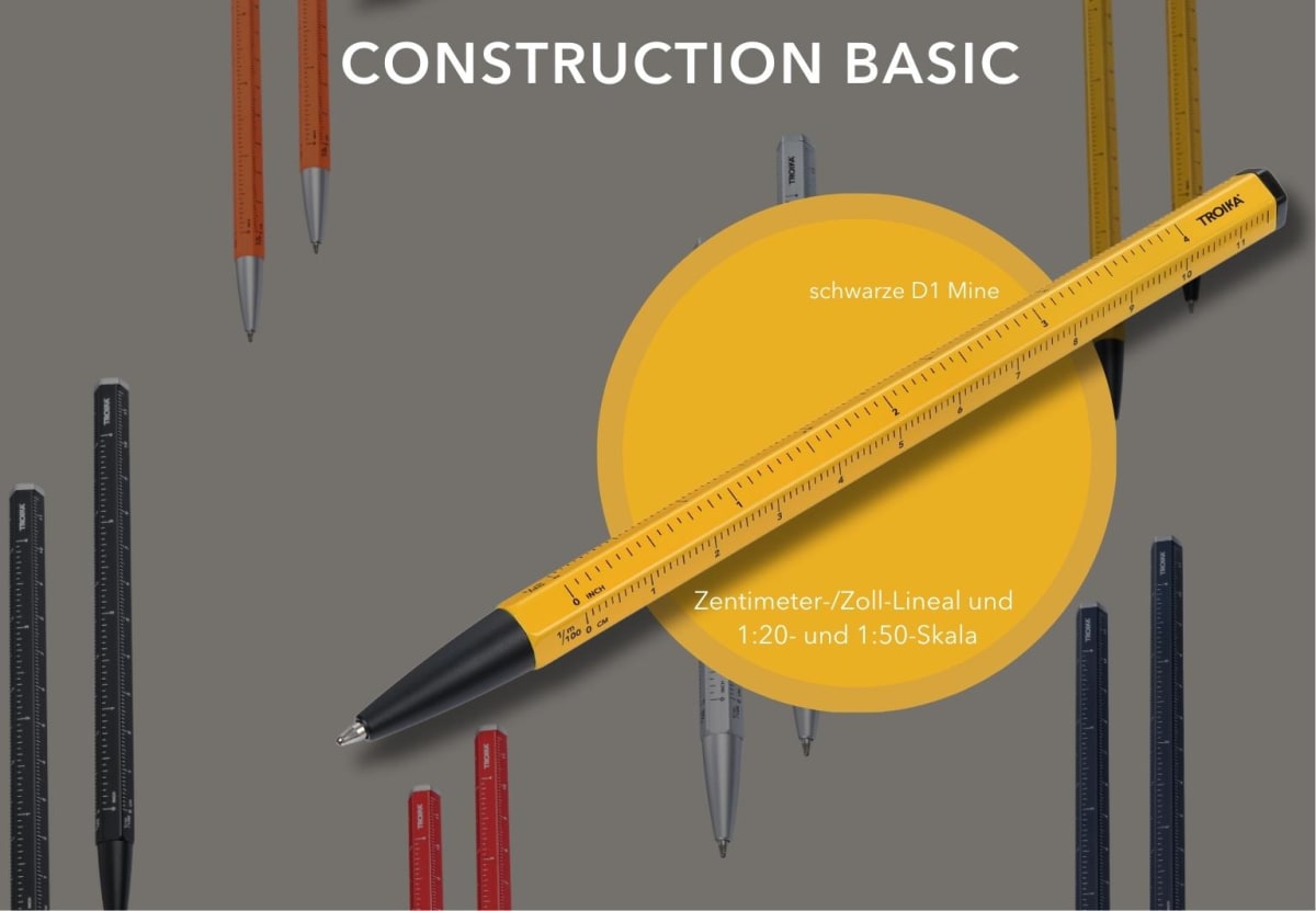 Bolígrafo Troika multifunción construcion BASIC amarillo3