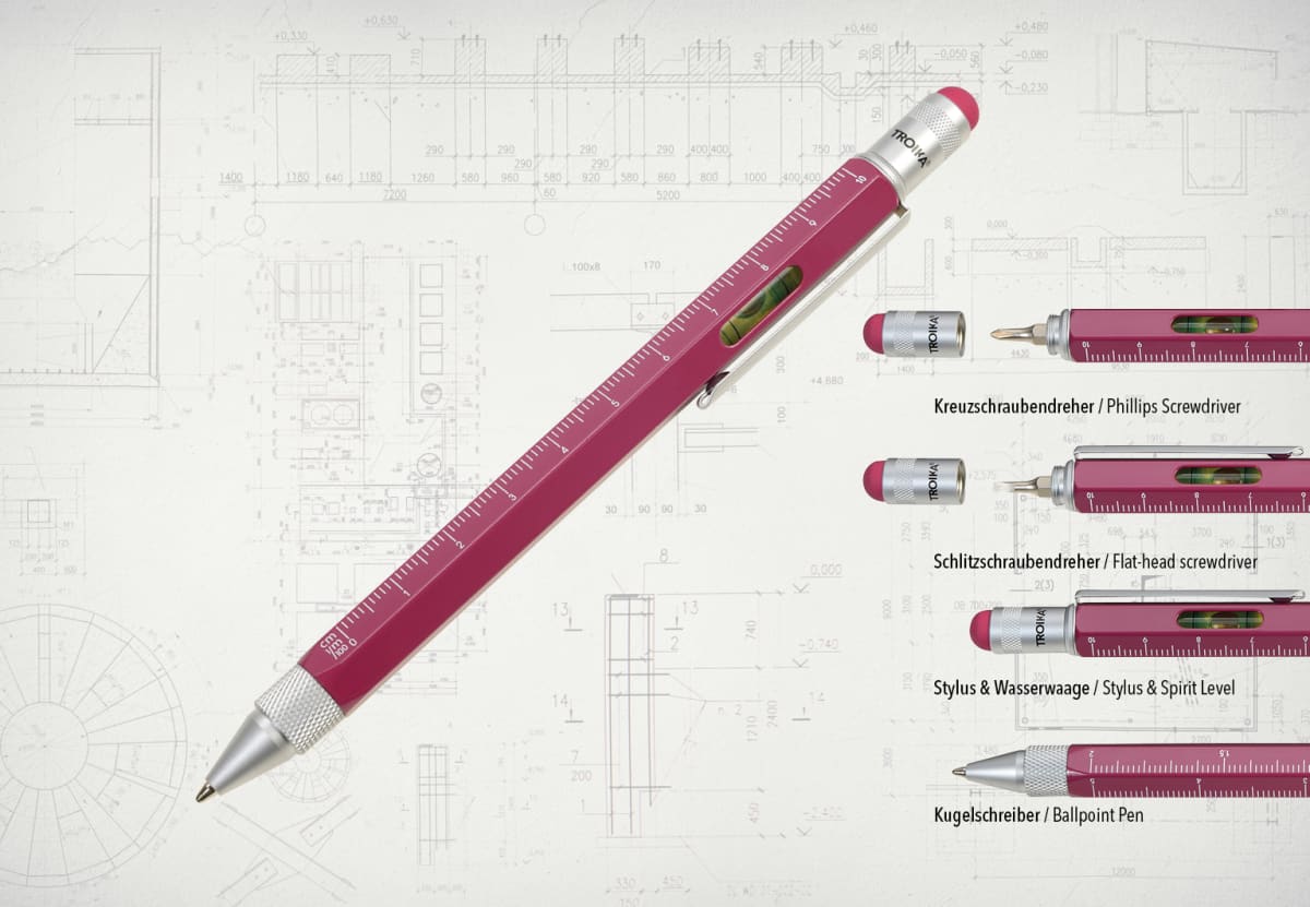 Boligrafo Troika Construcción multifuncional Original Magenta3