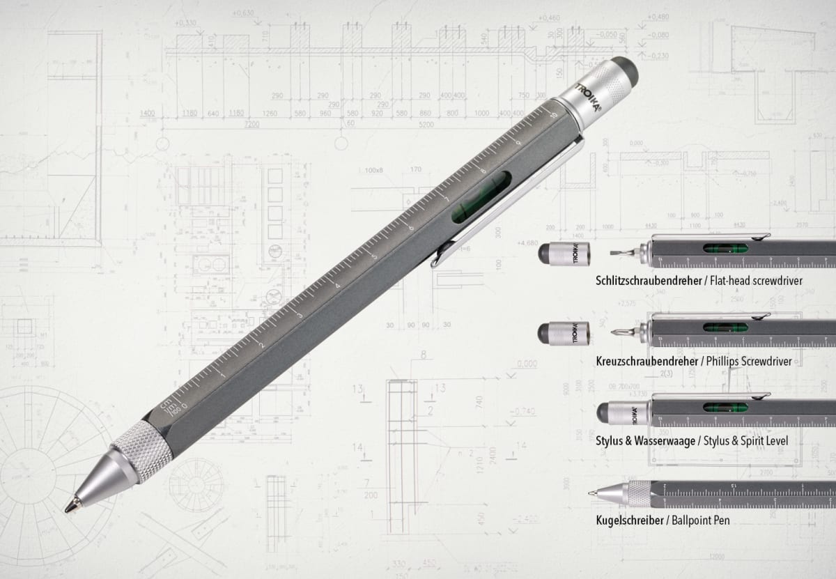 Boligrafo Troika Construcción multifuncional  Original Titanium2