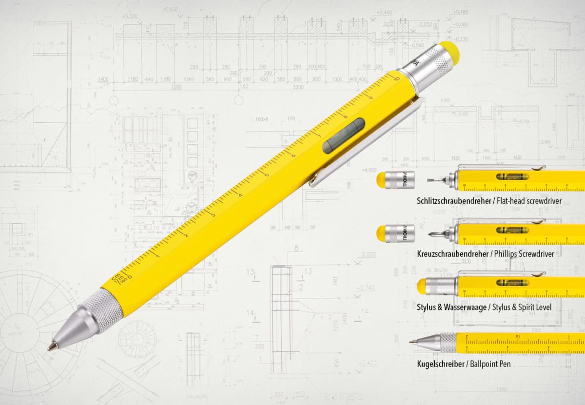 Boligrafo Troika Construcción multifuncional  Original amarillo2