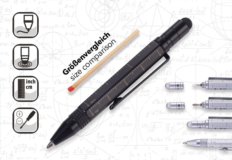 Boligrafo Troika Construcción multifuncional LILIPUT Negro2