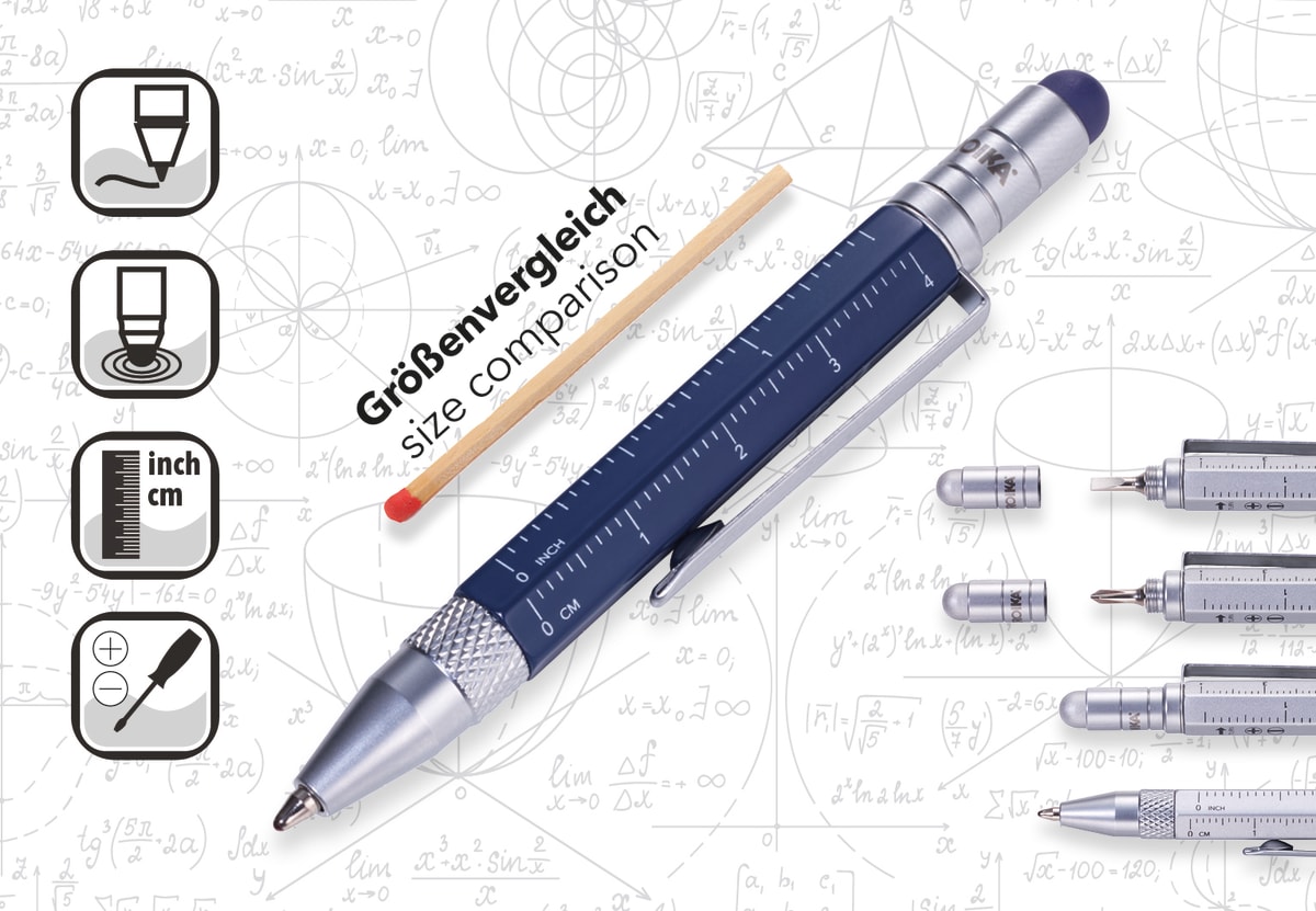 Boligrafo Troika Construcción multifuncional  LILIPUT azul2