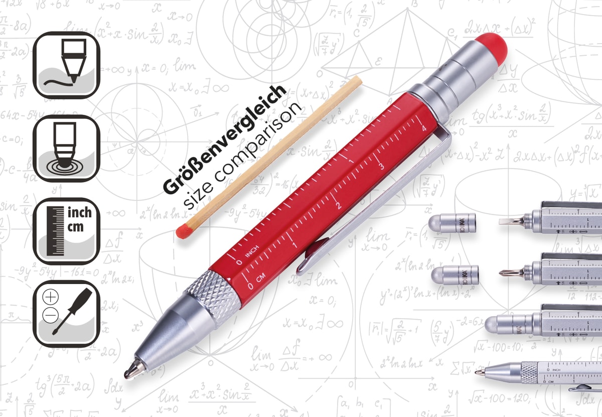 Boligrafo Troika Construcción multifuncional  LILIPUT  rojo2