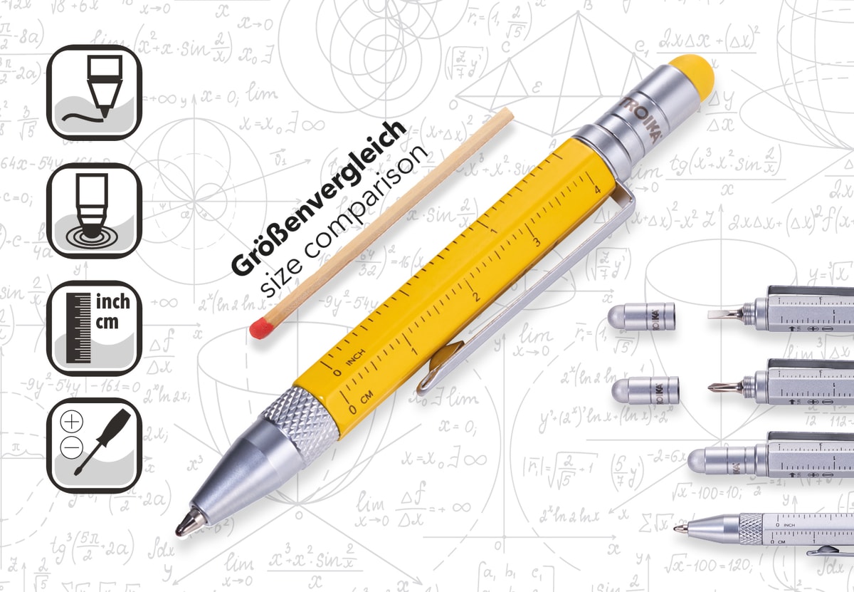 Boligrafo Troika Construcción multifuncional  LILIPUT amarillo2
