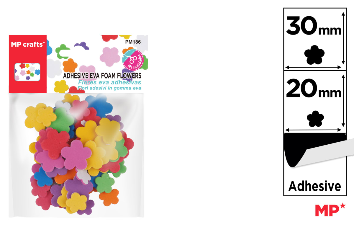 Set De Flores Variados De Goma Eva Adhesivas 20mm/30mm1