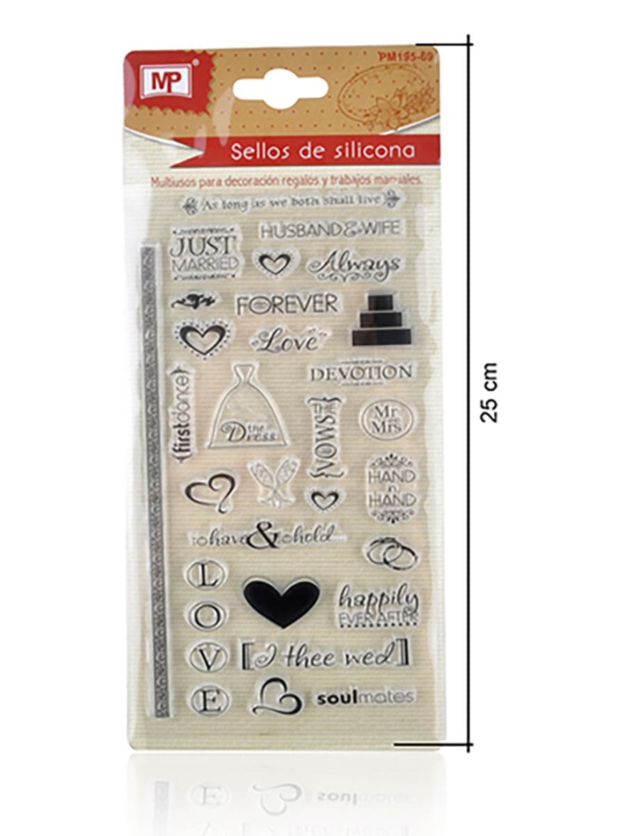 Set De Timbres De Silicona P/Scrapbooking #69 Boda1