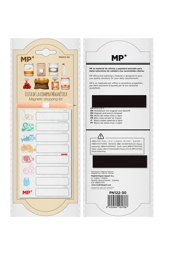 Block De Notas Magnético Diseño Alimentos Marca Madrid Papel1