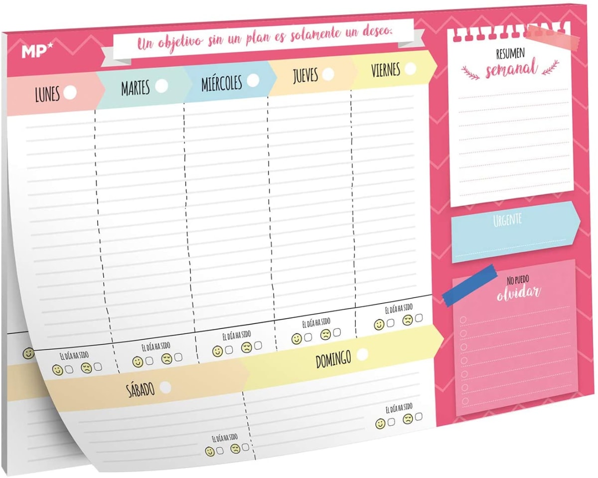 Planificador Semanal Magnetico P/Refrigerador A4  Madrid Papel1