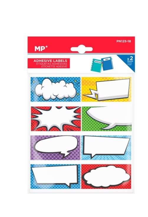 Blister De Etiquetas Adhesivas Diseño Cuadros Y Nubes 65x32mmdo1
