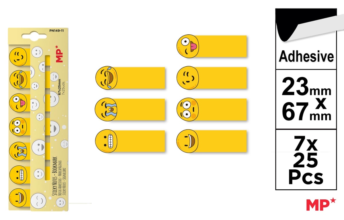 Set De Notas Adhesivas Diseños De Caritas 67x23mm1