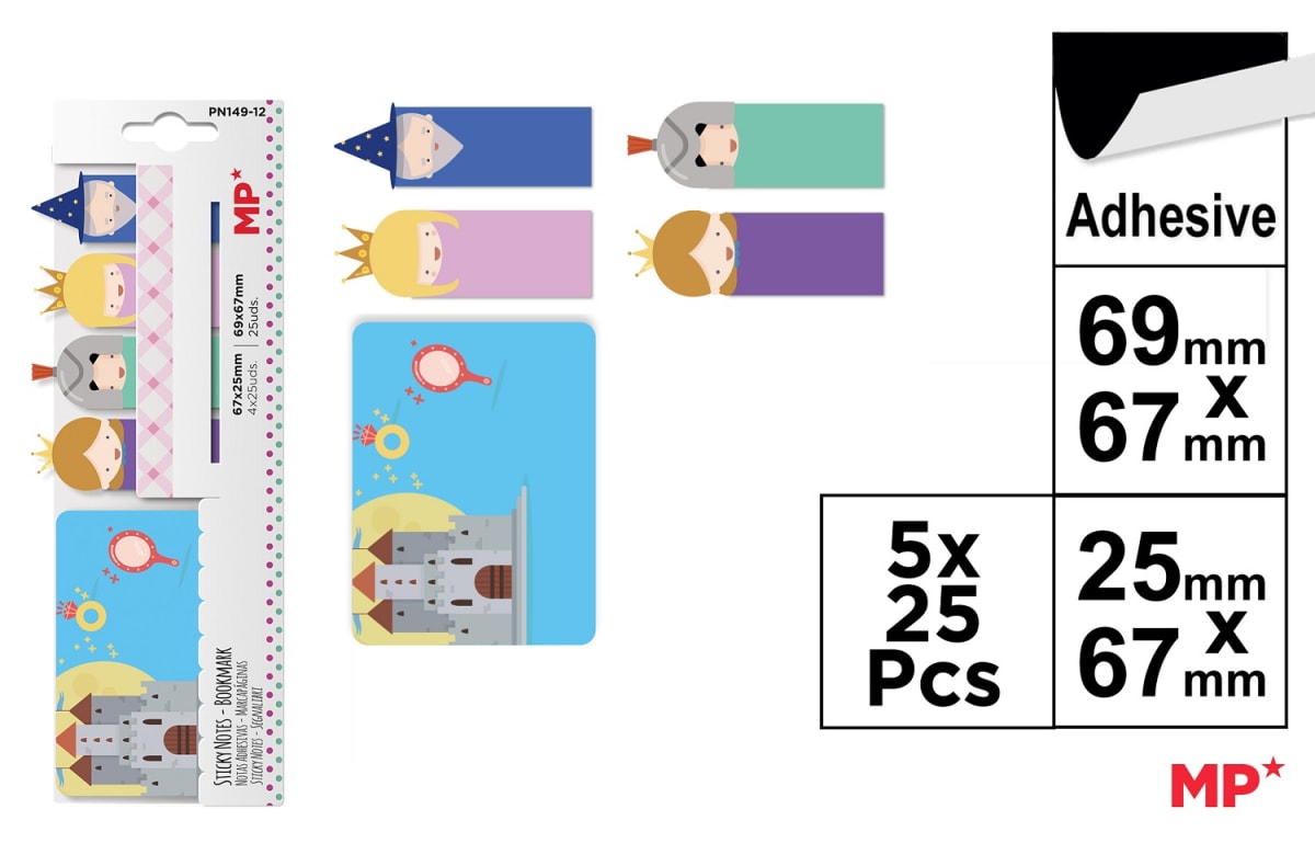 Set Notas Adhesivas Diseños De Adas Y Pricesa 67x23mm1