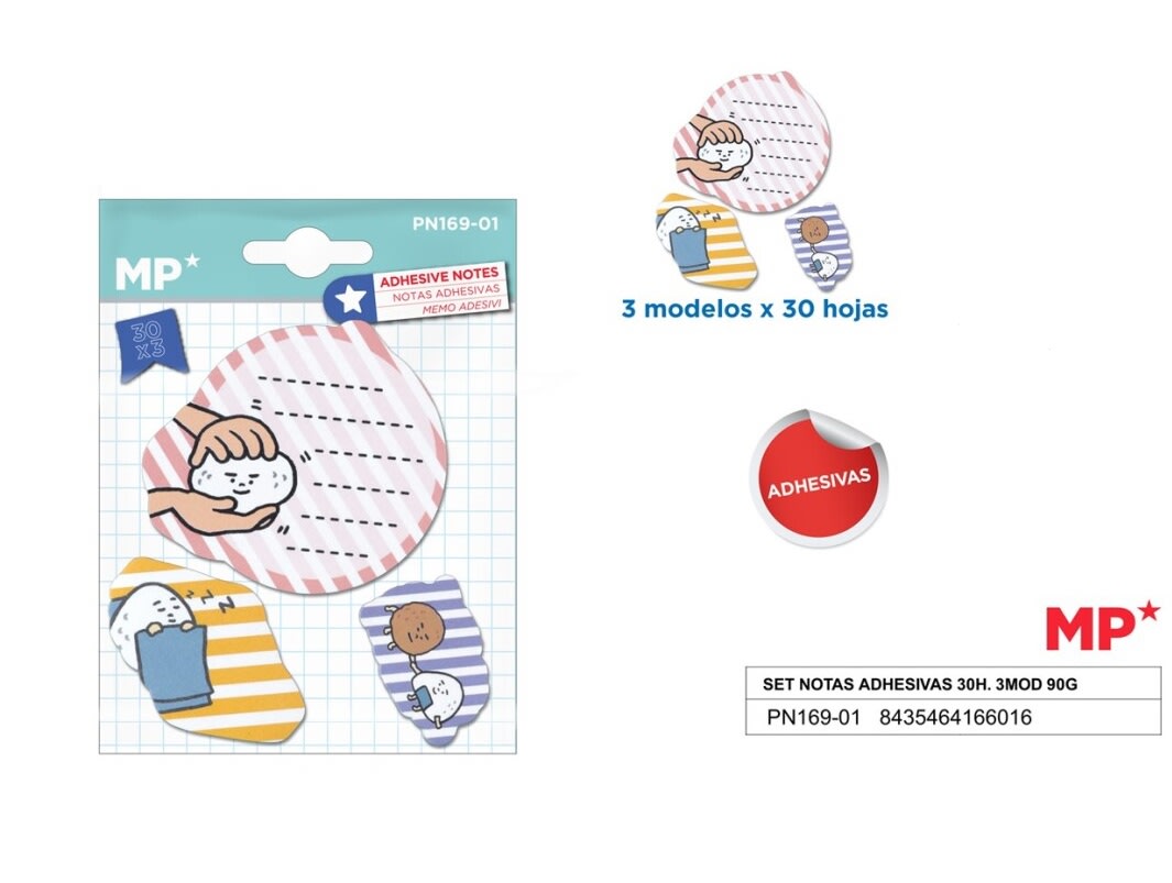 Set de Notas Adhesivas 3 Modelos, 30Hjs - Madrid Papel1