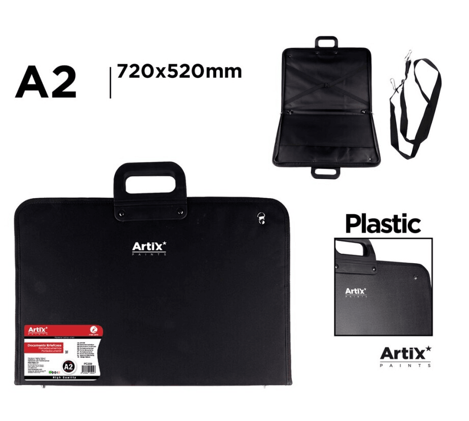 Portadocumentos A2 (42cmX59.4cm) Acabado En Plastico Marca Artix Color Negro (MP)1