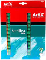 Set De Acrílico de 24 Tubos 12Ml Marca Artix 1