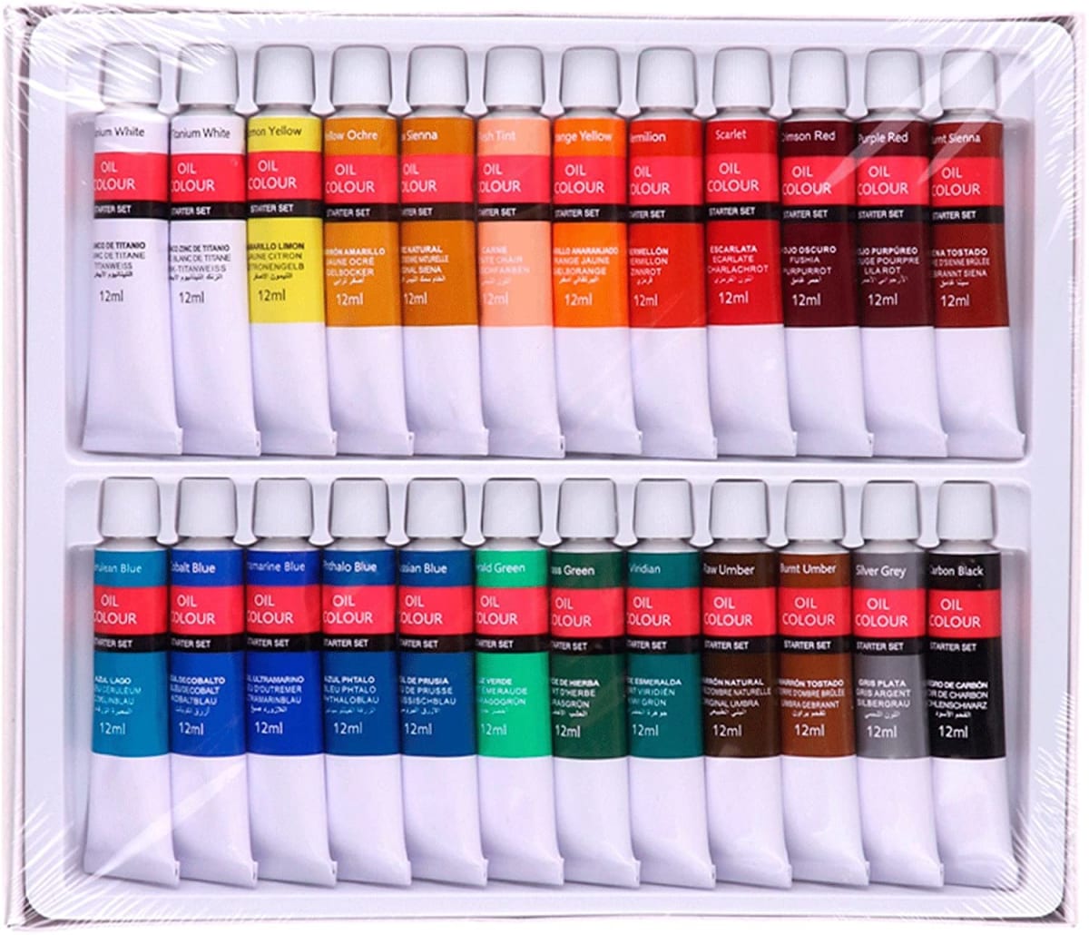 Set De Oleos 24 Tubos 12Ml Marca Artix Color Variado 2