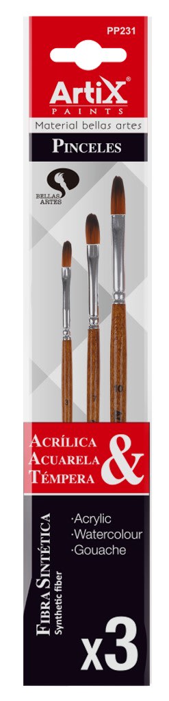 Pincel Profesional Lengua De Gato X 3 Uds Multiuso (MP)1