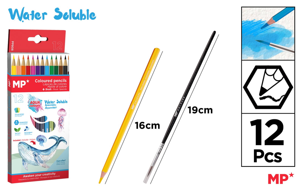 Lápices De Colores Acuarelables 12 uds. (MP)1