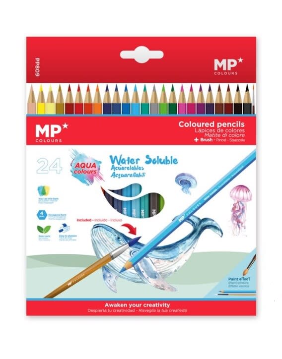 Lapices De Colores Acuarelable 24 Und Marca Madrid Papel1