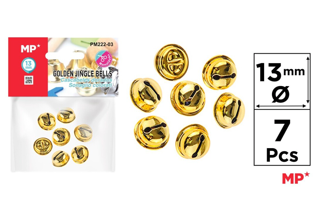 Set De Cascabel 13mm X 7Uds Color Oro1