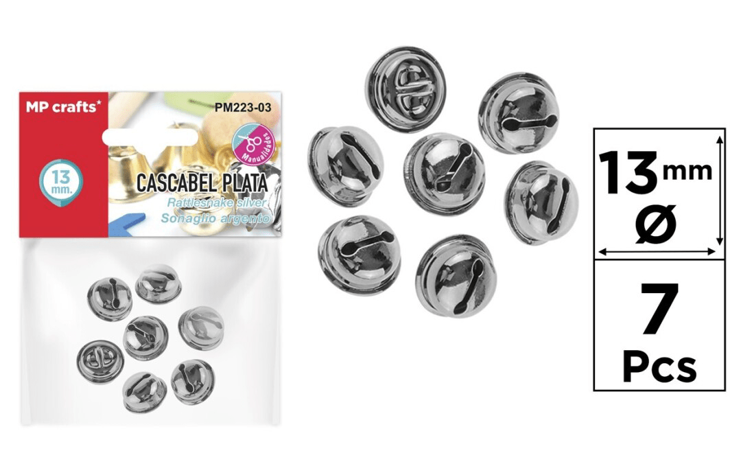 Set De Cascabel 13mm X 7Uds Color Plata1