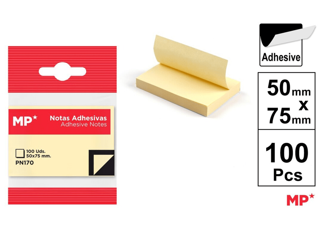 Set De Notas Adhesiva 50X75MM 100H Color Amarillo1