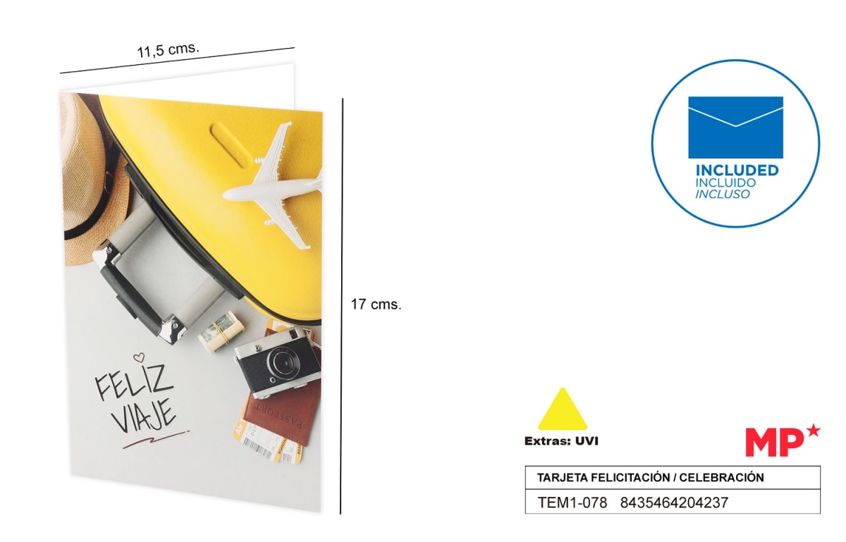 Tarjeta Felicitación / Celebración 11.5 X 17 cm (MP)3