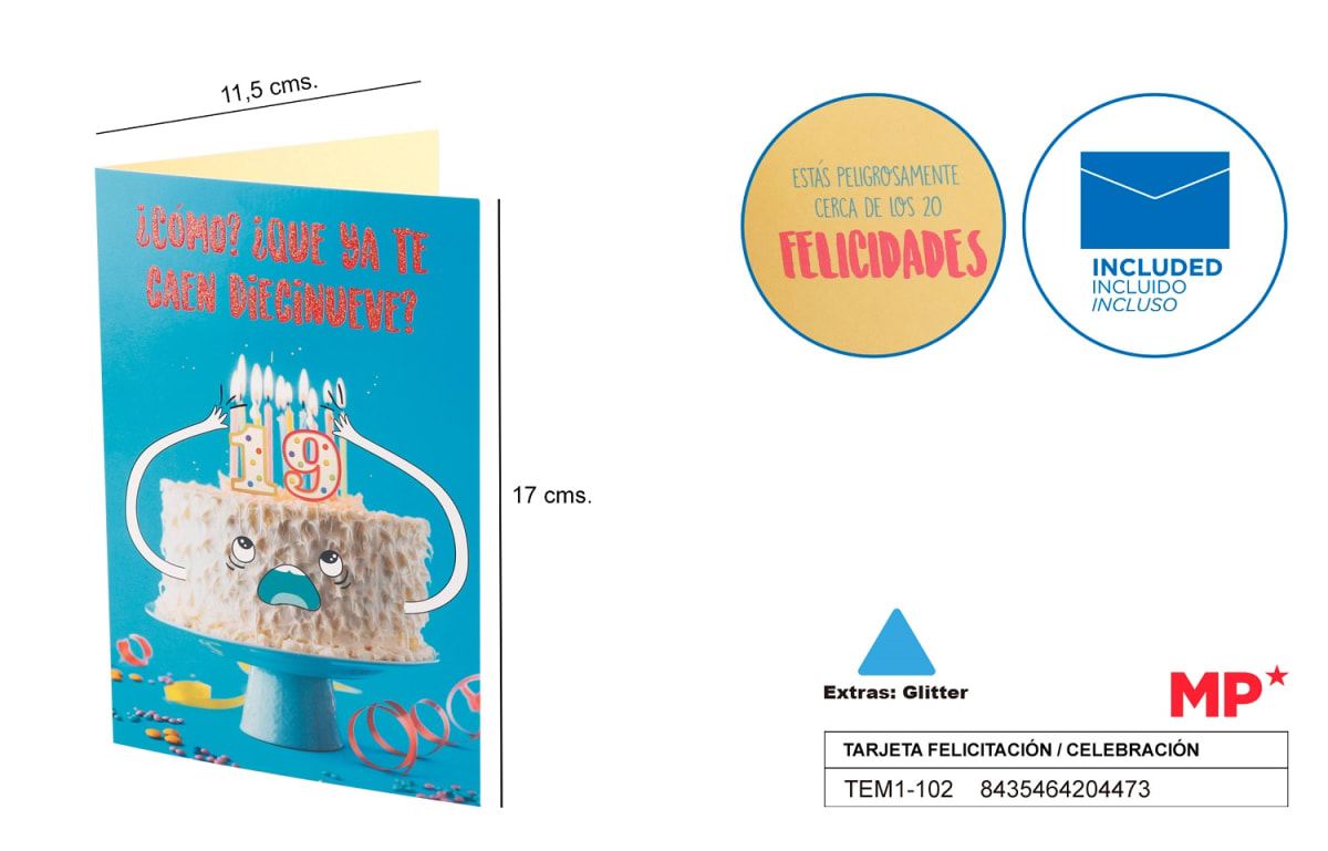 Tarjeta Felicitación / Celebración 11.5 X 17 cm (MP)4