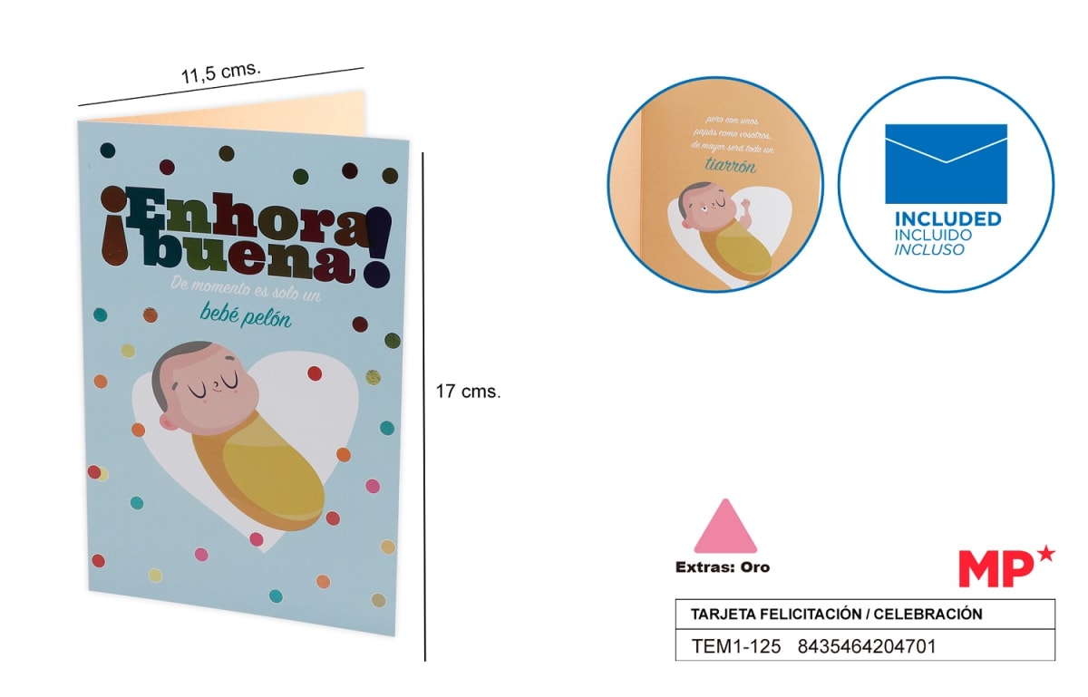 Tarjeta Felicitación / Celebración 11.5 X 17 cm (MP)6