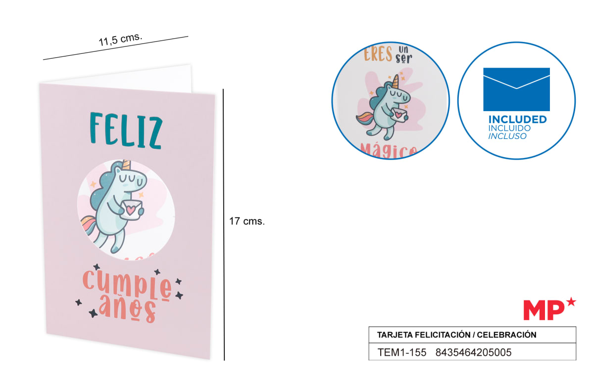 Tarjeta Felicitación / Celebración 11.5 X 17 cm (MP)8