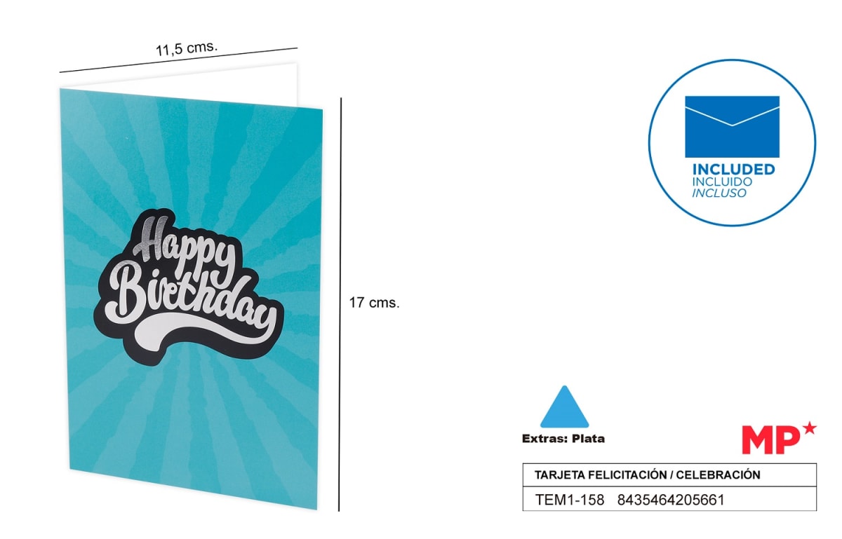 Tarjeta Felicitación / Celebración 11.5 X 17 cm (MP)9