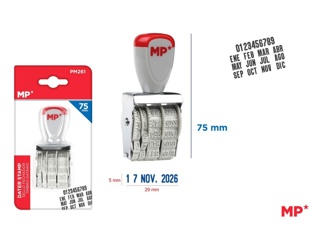 Timbre Para Colocar Fechas 5mmx29mm Marca Madrid Papel Color Variado (MP)1