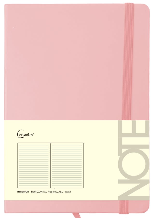 CUADERNO DE NOTAS Cervantes TAPA FORRADA CORAL PASTEL A61