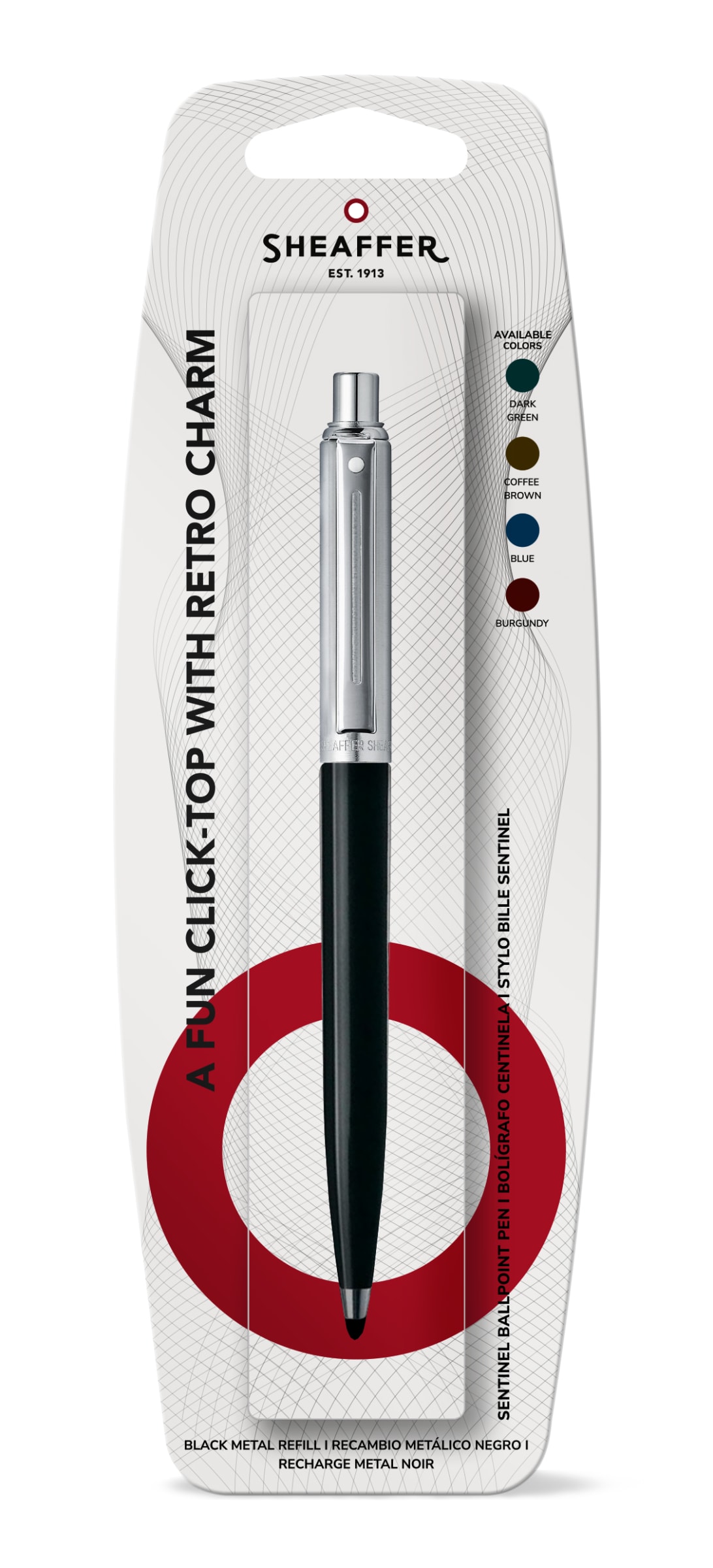 Bolígrafo Sheaffer Sentinel Negro / Cromo CT BLISTER