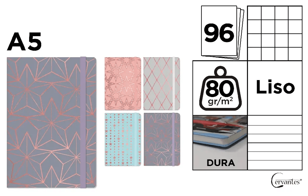 CUADERNO DE NOTAS Madrid Papel TAPA FORRADA A5